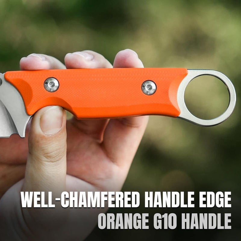 KIZER سكين كابوكس الثابتة 3.36" من فولاذ D2 سكين صيد ثابتة مقبض G10 مع غمد سكين بقاء للتخييم 1048M2 - Image 3